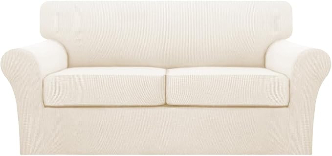 Turquoize 3 Piece Sofa Covers for 2 Cushion Couch Sofa Slipcover Soft Couch by Turquoize
