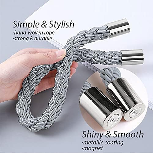 NICEEC 2 Pack Strong Magnetic Curtain Tiebacks Modern Simple Style Drape Tie - Image 3