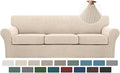 Turquoize 4 Piece Sofa Covers For 3 Cushion Couch Sofa Slipcover Soft Couch by Turquoize