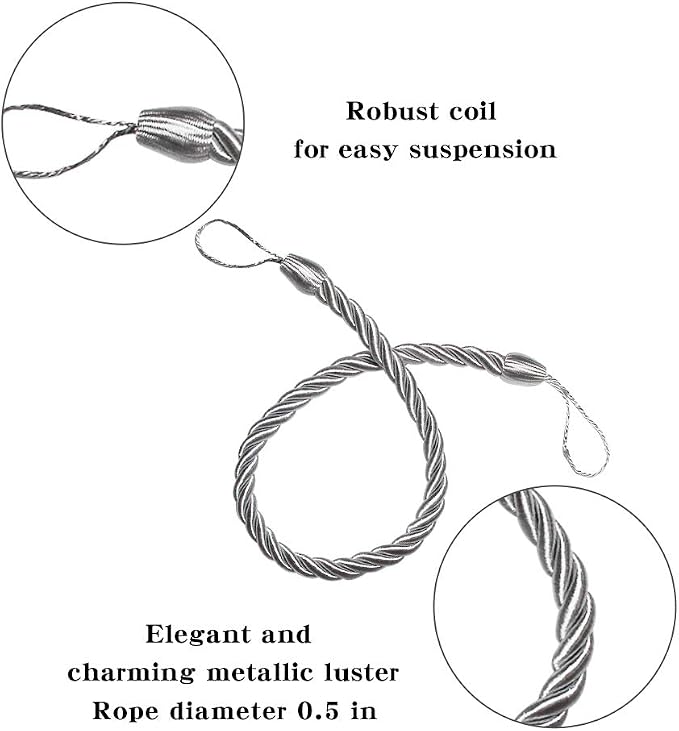 BEL AVENIR Curtain Rope Tiebacks, Drapery Rope Holdbacks - Image 2