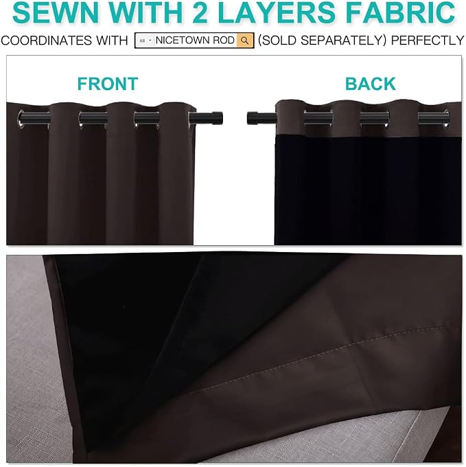 NICETOWN Complete 100% Blackout Curtains, Thermal Insulated & Energy Efficiency - Image 5