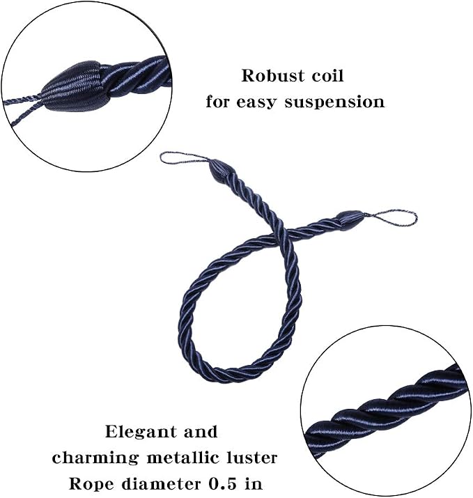 BEL AVENIR Curtain Ropes Tiebacks Tie-Backs Curtain Handmade Holdbacks - Image 2