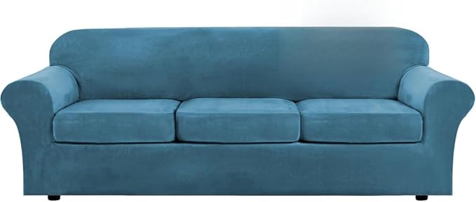 H.VERSAILTEX High Stretch Sofa Slipcover 4 Piece Cover Velvet Furniture by HVERSAILTEX