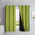 NICETOWN 100% Blackout Lined Curtains, Fresh Green, 1 Pair, 2 Thick Layers by NICETOWN