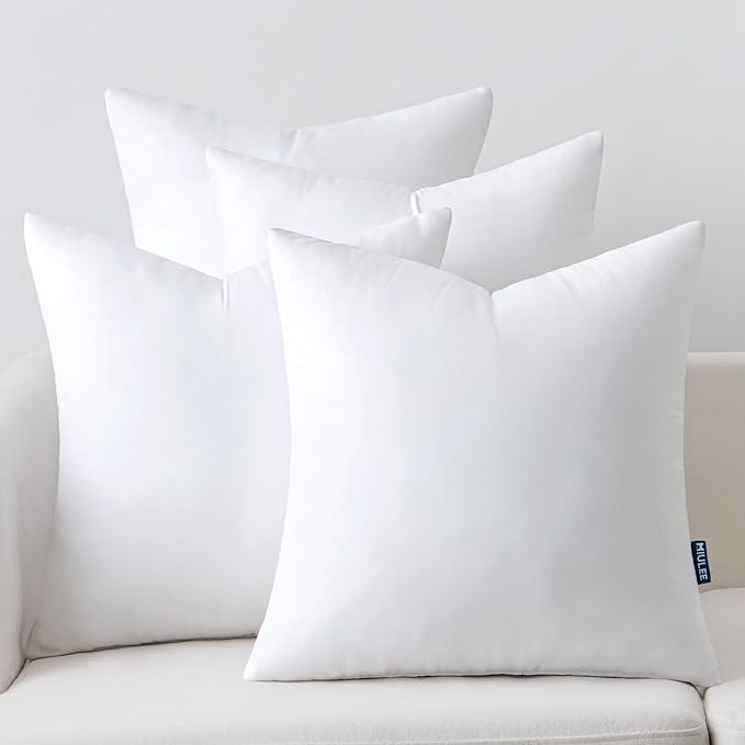 MIULEE 20x20 Inch Throw Pillow Insert Set of 4, Premium Pillow Stuffer Sham by MIULEE