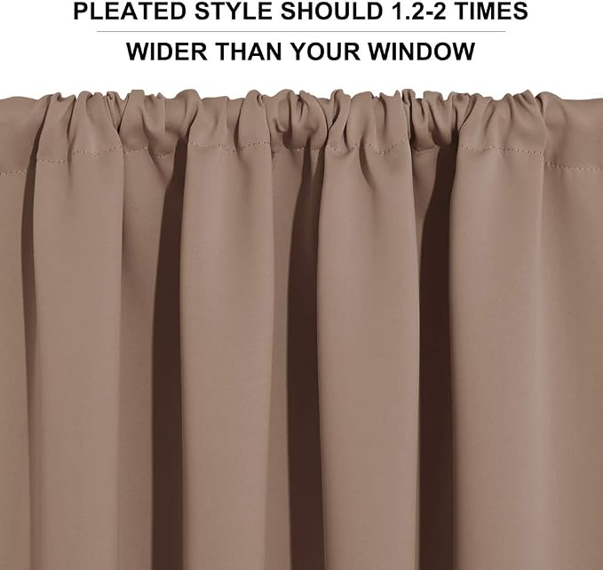RYB HOME Blackout Curtains for Bedroom Living Room 63 inches Long, Thermal - Image 5