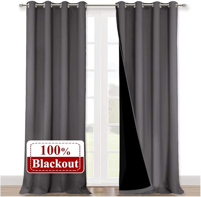 NICETOWN 100% Blackout Blinds, 52 inches x 120 inches, Laundry Room Decor by NICETOWN