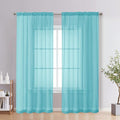 Aqua Sheer Curtains 78 Inches Long 2 Panels by OVZME