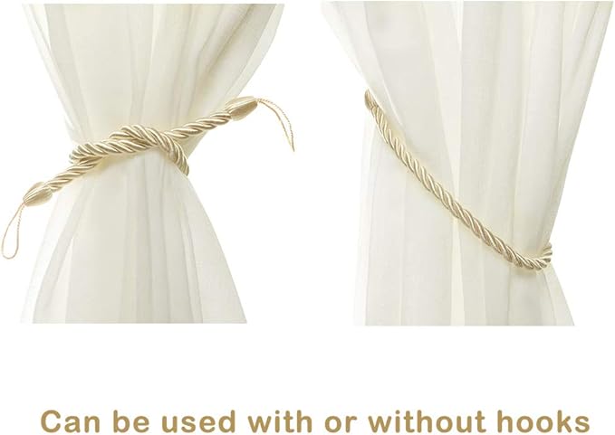 BEL AVENIR Curtain Ropes Tiebacks Tie-Backs, Curtain Handmade Holdbacks - Image 5