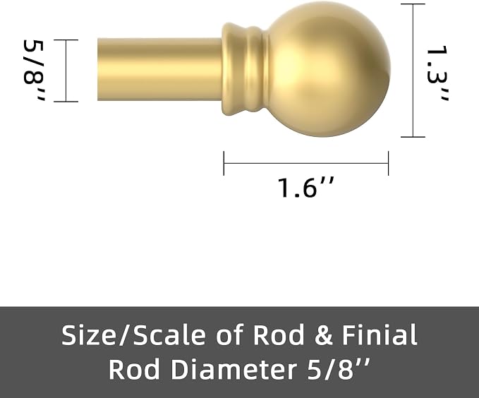 GXOACKJ Curtain Rods for windows 32-62 inch, 5/8 inch Decorative Gold Splicing - Image 5