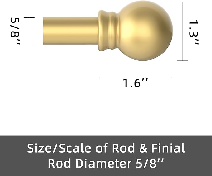 GXOACKJ Curtain Rods for windows 66-120 inch, 5/8 inch Decorative Gold Splicing - Image 5
