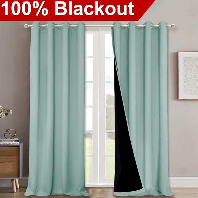 NICETOWN Full Shading Curtains 90 inches Long 2 Panels Set - Image 2