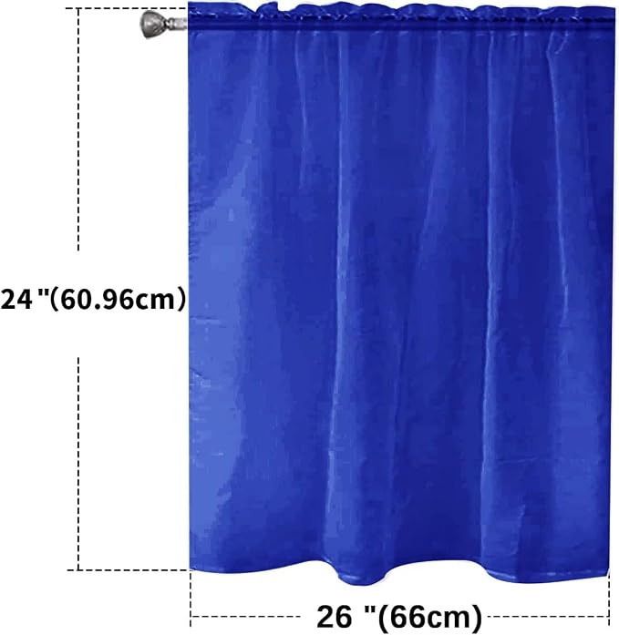 SpaceDresser Basic Rod Pocket Sheer Voile Window Curtain Panels Blue Sapphire 1 - Image 2