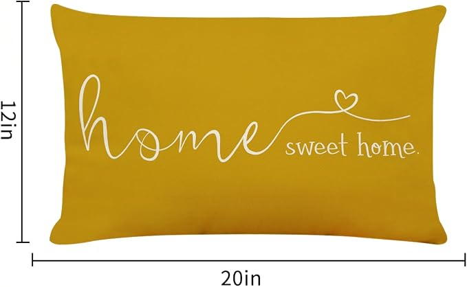 MFGNEH Home Sweet Home Quotes Farmhouse Pillow Covers 12x20 Inch, Decorative - Image 6