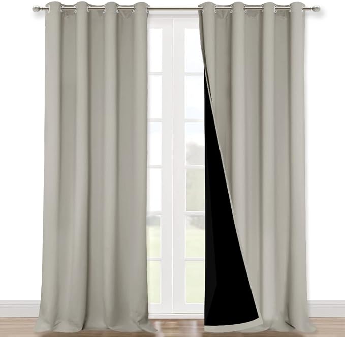 NICETOWN Natural 100% Blackout Curtains - Image 2