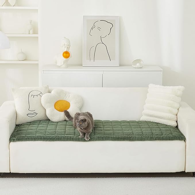 Couch Cover for Dogs Washable, Fuzzy Pet Couch Covers for 3 Cushion Sofa Pet - Image 2