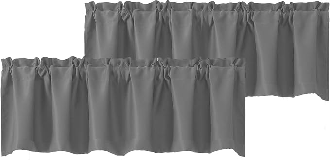 Chyhomenyc Light Grey Valances for Window, Room Darkening Short Curtains for by Chyhomenyc