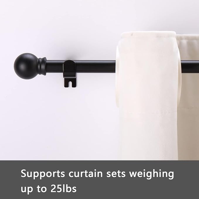 GXOACKJ 2 Pack Black Curtain Rods - Image 2