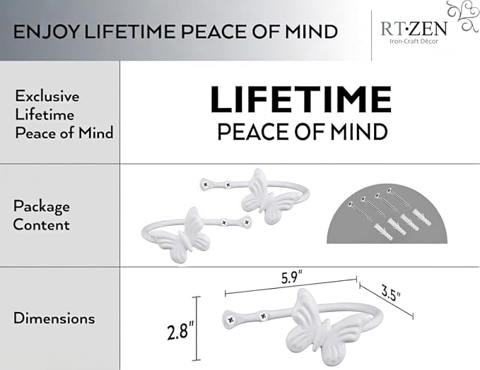RTZEN Decorative Metal Curtain Tiebacks - Image 3