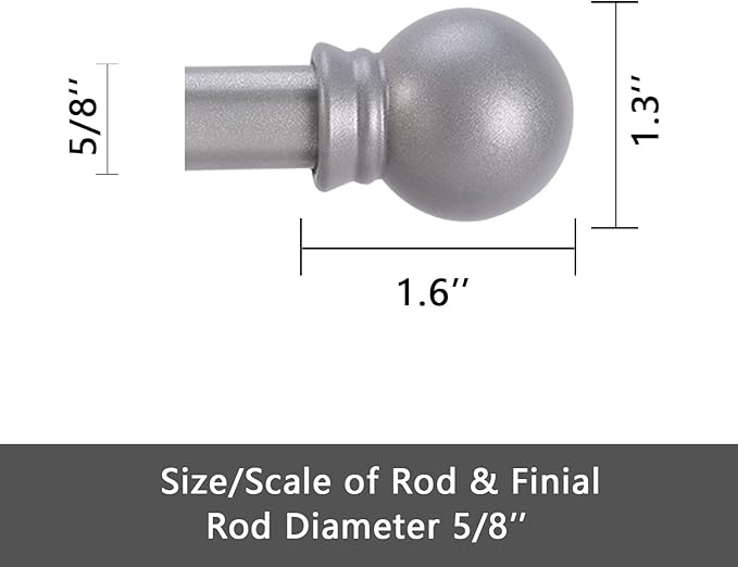 GXOACKJ 2 Pack Silver Curtain Rods - Image 5