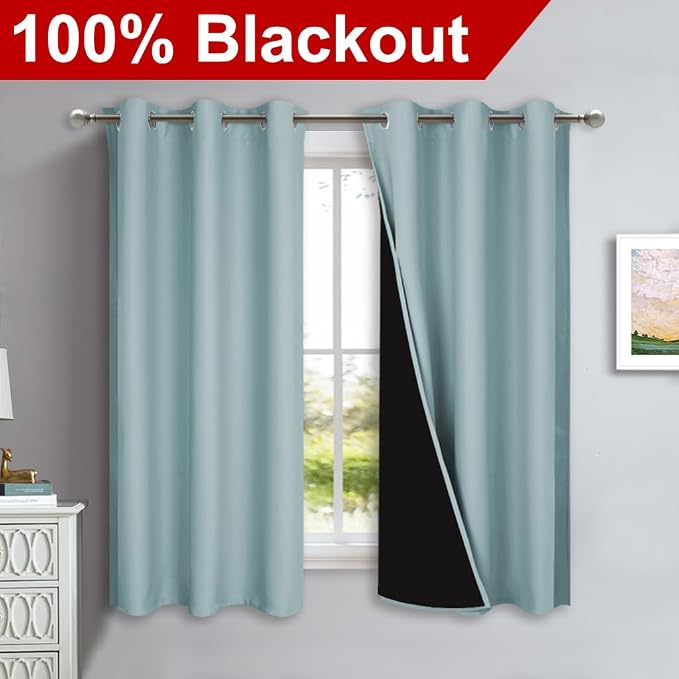 NICETOWN 100% Blackout Short Curtains - Image 2