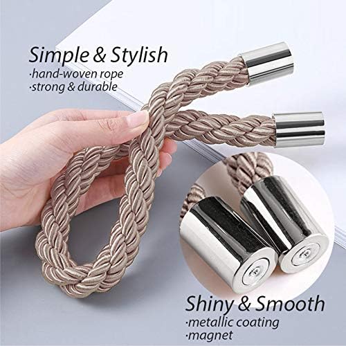 NICEEC 2 Pack Strong Magnetic Curtain Tiebacks Modern Simple Style Drape Tie - Image 3