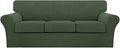 Turquoize 4 Piece Sofa Covers for 3 Cushion Couch Sofa Slipcover Soft Couch by Turquoize