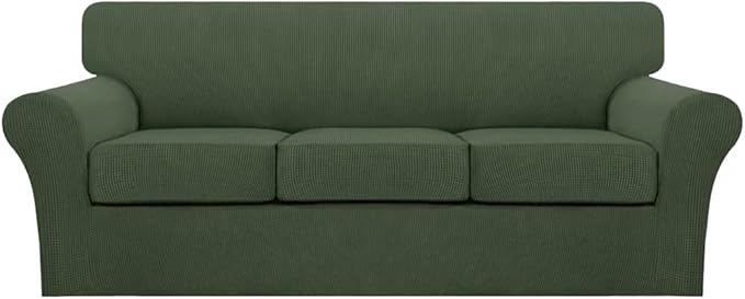 Turquoize 4 Piece Sofa Covers for 3 Cushion Couch Sofa Slipcover Soft Couch by Turquoize