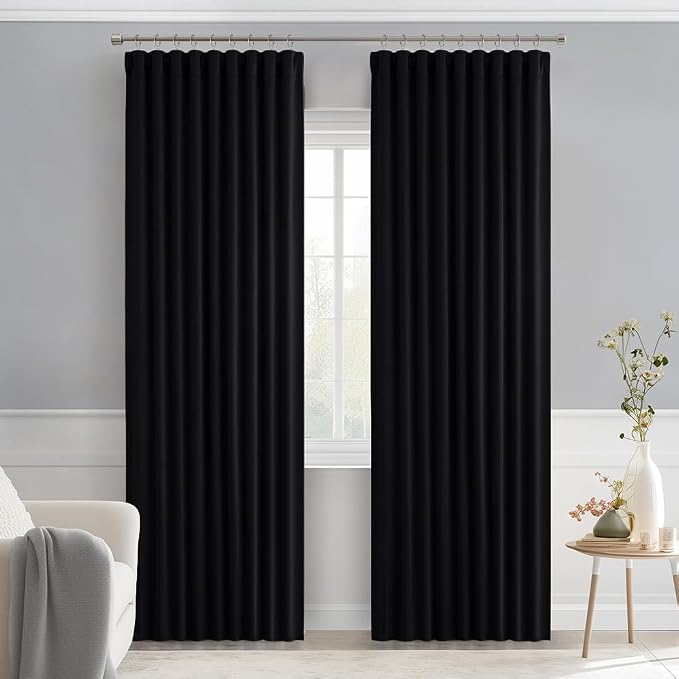 MIULEE Back Tab Blackout Curtains 84 Inch Length 2 Panels Set - Image 9