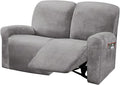 ULTICOR Reclining Love Seat Slipcover, 6-Piece Velvet Stretch Loveseat by ULTICOR