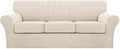 Turquoize 4 Piece Sofa Covers for 3 Cushion Couch Sofa Slipcover Soft Couch by Turquoize