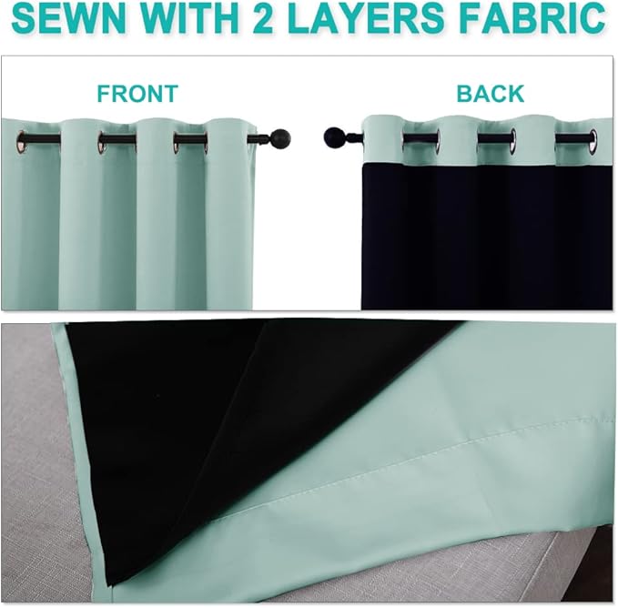 NICETOWN 100% Blackout Window Curtain Panels, Cold and Full Light Blocking - Image 4