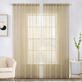 MIULEE 2 Panels Sheer Curtains for Living Room 54 X 84 Inches Beige | Window by MIULEE