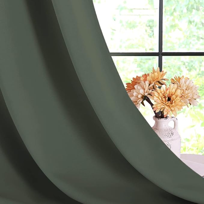 NICETOWN Thermal Curtains for Kids Room, Dark Mallard, 34 by 80 inches - Image 6