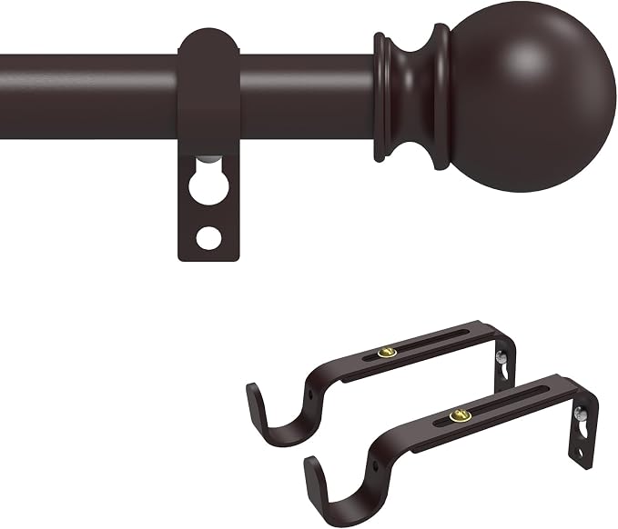 Curtain Rods for Windows 30 to 60 Inch, 5/8 Inch Heavy Duty Decorative Curtain by Poskena