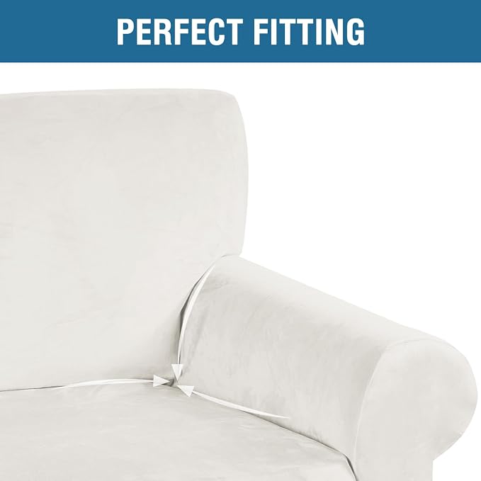 H.VERSAILTEX Stretch Velvet Sofa Covers Large Couch Covers Sofa Slipcovers - Image 3