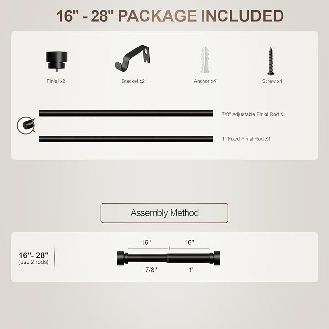 Lootkell Modern Black Curtain Rods - Image 9