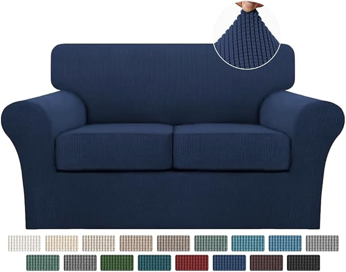 Turquoize 3 Piece Sofa Covers for 2 Cushion Couch Sofa Slipcover Soft Couch by Turquoize