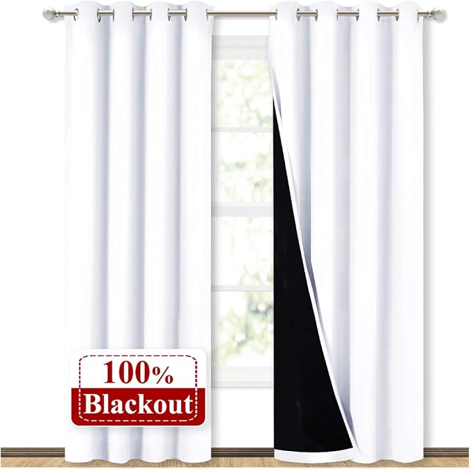 NICETOWN 100% Blackout Window Curtain Panels, Cold and Full Light Blocking by NICETOWN