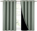 NICETOWN Greyish Green 100% Blackout Curtains 45 inches Long, 2 Thick Layers by NICETOWN