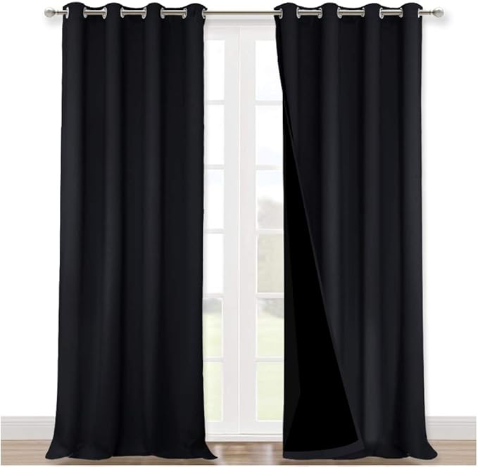 NICETOWN Full Shading Curtains 90 inches Long 2 Panels Set by NICETOWN