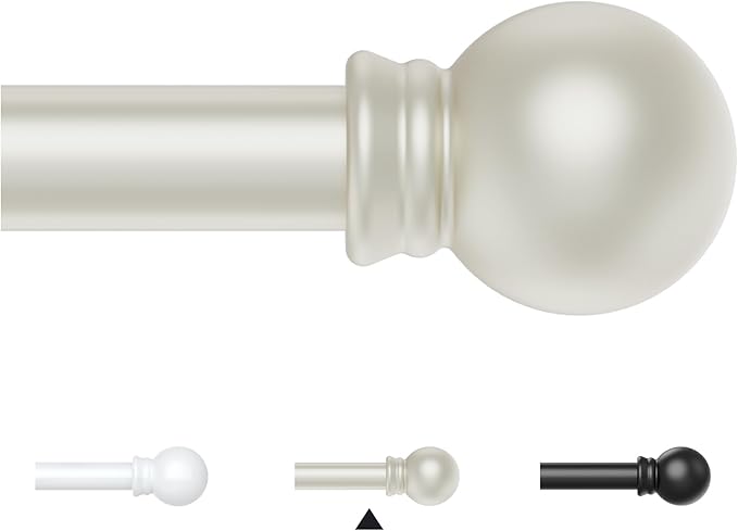 Thestoa Nickel Curtain Rods for Windows 48 to 84-92 Inch, Stainless Steel Long by Thestoa