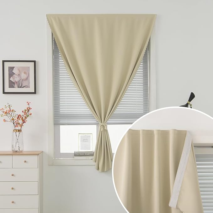 Portable Light Blocking Curtains Self-Stick Design, Removable Adhesive Window - Image 6