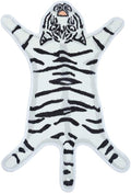 Tiger Print Rug Cartoon Cute Faux Area Rugs Fluffy Animal Print Mat Carpet Kids by yingda1992