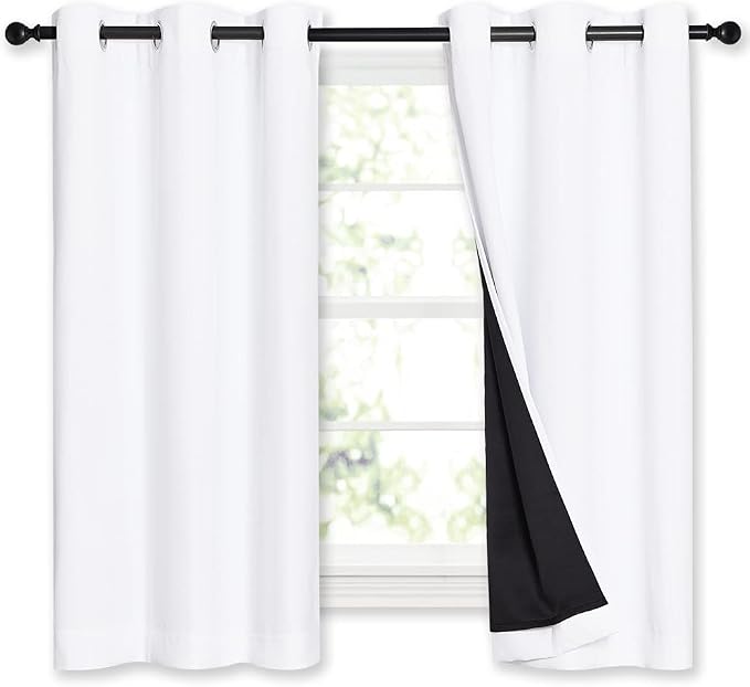NICETOWN 100% Blackout Curtains 54 inches Long, Double-Deck Completely Blackout by NICETOWN