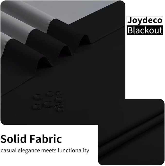 Joydeco Blackout Curtains 108 Inches Long, Grommet Total Room Darkening Drapes - Image 3