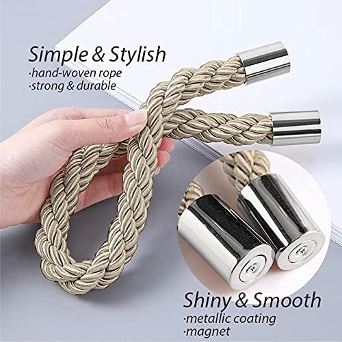 NICEEC 4 Pack Strong Magnetic Curtain Tiebacks Modern Simple Style Drape Tie - Image 3