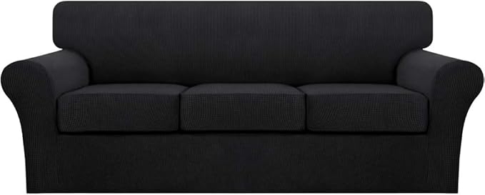 Turquoize 4 Piece Sofa Covers for 3 Cushion Couch Sofa Slipcover Soft Couch by Turquoize