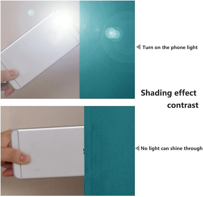 NICETOWN Peacock Teal 100% Blackout Lined Curtains, 2 Thick Layers Narrow Wide - Image 3
