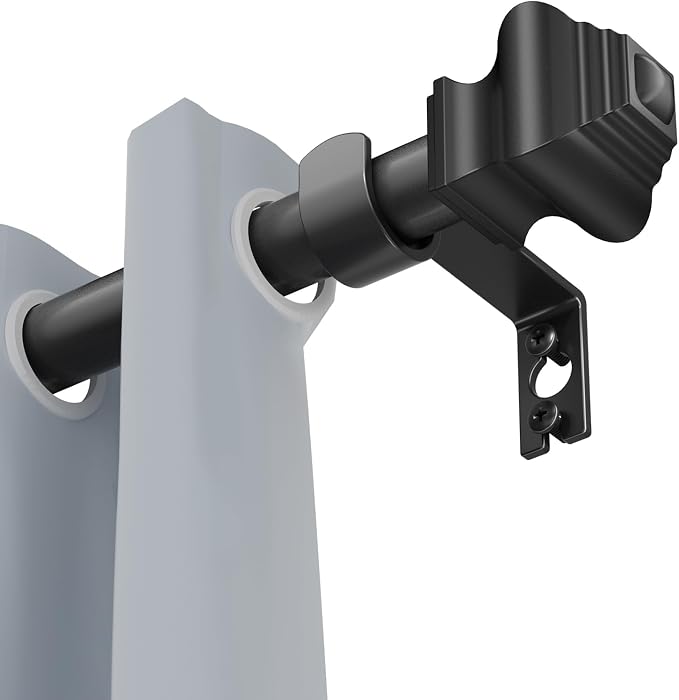 Curtain Rods for Windows 36-78 inch, 5/8 inch Matte Black Curtain Rod by Unknown